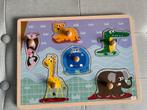 Houten inlegpuzzel thema wilde dieren, 2 tot 4 jaar, Gebruikt, Ophalen of Verzenden, Van hout