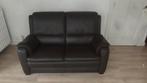 Lederen 2 zit in goede staat bruin leder, Huis en Inrichting, Zetels | Zetels, Ophalen, Zo goed als nieuw
