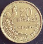 FRANKRIJK ; 20 FRANCS 1950.Georges GUIRAUD 3 plumes KM 916.1, Frankrijk, Ophalen of Verzenden, Losse munt