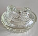 Rooster op nest...botervlootje/depressieglas, Antiek en Kunst, Ophalen