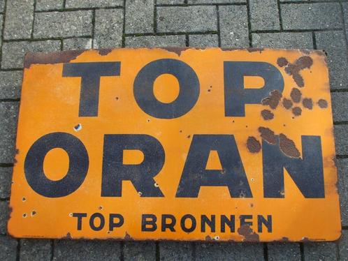 TOP BRONNEN - TOP ORAN - emaille bord, Verzamelen, Merken en Reclamevoorwerpen, Gebruikt, Reclamebord, Ophalen of Verzenden