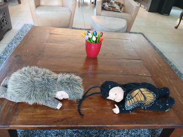 Twee Anne Geddes poppen,  egel en vlinder 40 cm groot, Enlèvement, Utilisé, Poupée