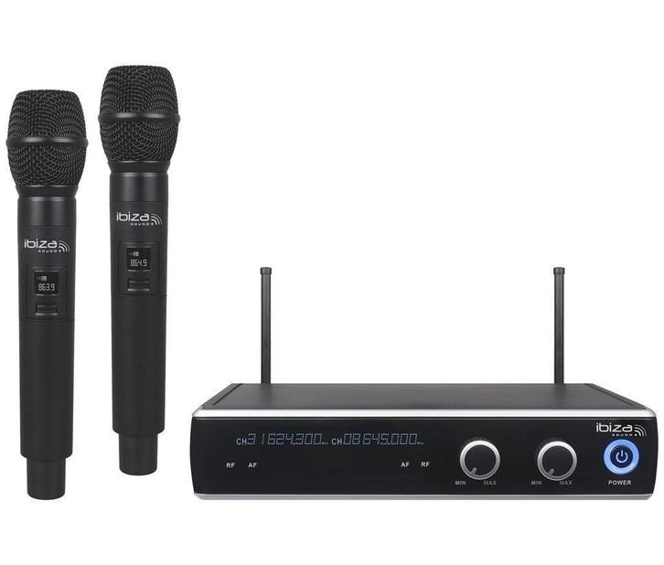 Dubbele UHF microfoon set 2 hand microfoons 863.9 & 864.9MHZ, Muziek en Instrumenten, Microfoons, Nieuw, Overige typen, Ophalen of Verzenden