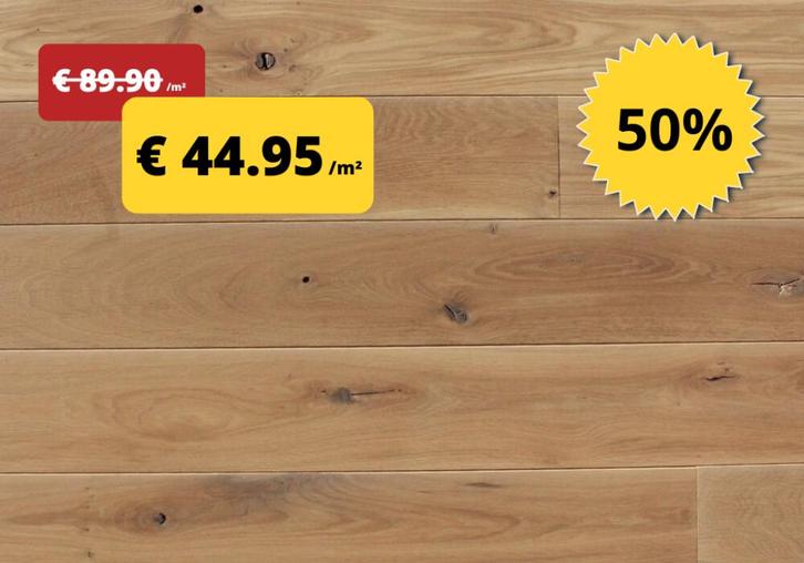 Houten vloeren voor € 44.95 /m² incl BTW - 50% KORTING, Huis en Inrichting, Stoffering | Vloerbedekking, Nieuw, Parket, 75 m² of meer