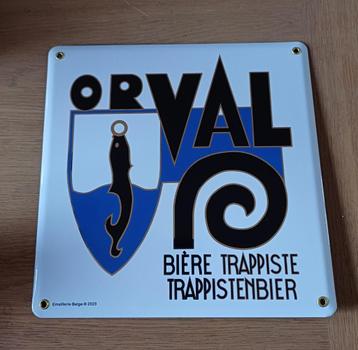 Wit emaille Bord Orval van emaillerie belge 2023 30cm x30cm