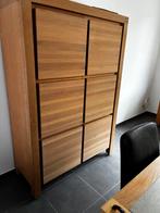 Meubelset massief hout: keukentafel met stoelen en 2 kasten, Huis en Inrichting, Ophalen, Zo goed als nieuw