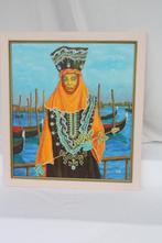 Schilderij olieverf op plaat Carnaval masker Venetië nr. 3, Ophalen of Verzenden