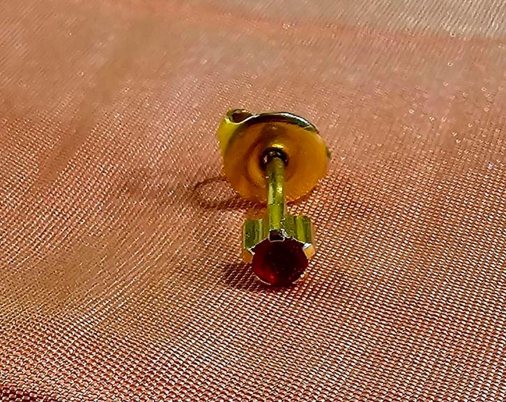 18 KARAAT GOUD + ROBIJNRODE OORBELLEN, Handtassen en Accessoires, Ringen, Nieuw, Dame of Heer, Goud, Goud, Met edelsteen, Ophalen of Verzenden