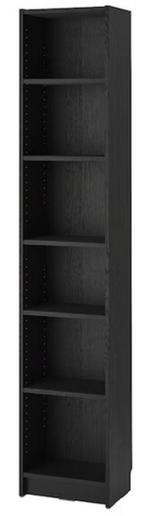 Bibliothèques Ikea Billy noires motif chêne, 25 tot 50 cm, Minder dan 50 cm, Gebruikt, Ikea