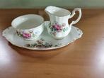 Royal Albert 3 dlg roomstel Moss Rose, Antiek en Kunst, Antiek | Servies los, Ophalen