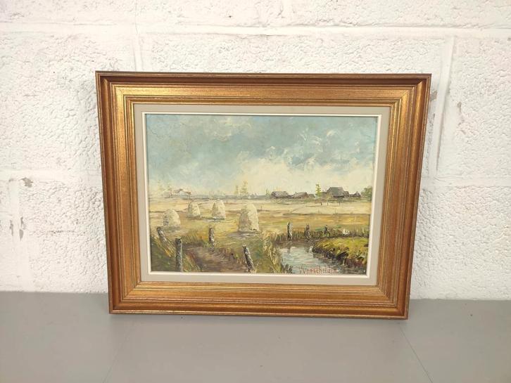 Vincent Verschelden landschaps schilderij, Antiek en Kunst, Kunst | Schilderijen | Klassiek, Ophalen of Verzenden