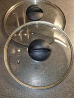 2 couvercles ronds avec sortie vapeur 24 et 28 cm, Enlèvement ou Envoi, Utilisé, Verre