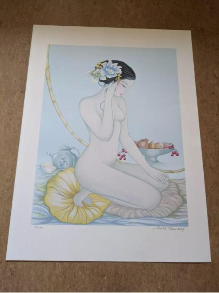 vintage lithografie Mara Tran Long genum.+sign. 1987 ``3``, Antiek en Kunst, Kunst | Litho's en Zeefdrukken, Ophalen