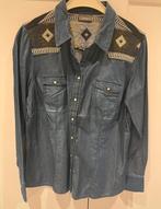 Jeanshemd dames met borduursel, Ophalen of Verzenden, Zo goed als nieuw, Maat 42/44 (L), Blauw