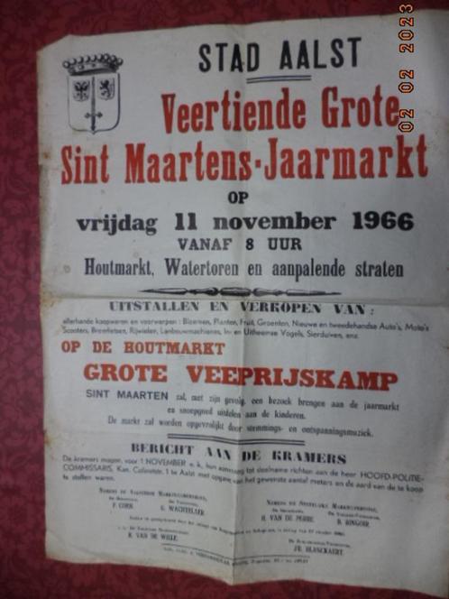 AALST: Affiche: 14e Sint Maartens-Jaarmarkt. 11 nov. 1966., Verzamelen, Posters, Gebruikt, A1 t/m A3, Rechthoekig Staand, Ophalen of Verzenden