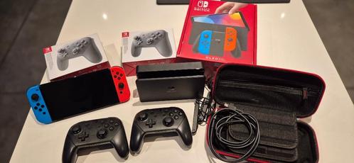 Nintendo Switch Oled MEGAPACK, Games en Spelcomputers, Spelcomputers | Nintendo Switch, Zo goed als nieuw, Switch OLED, Met 2 controllers