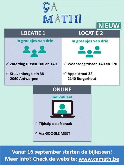 Bijles wiskunde voor het 1ste of 2de middelbaar, Diensten en Vakmensen, Bijles, Privé-les en Taalles, Bijles