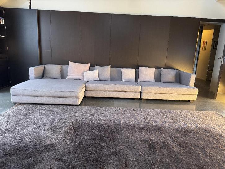 Licht Paars Zetel Lounge met Chaise Longue, Huis en Inrichting, Zetels | Complete zithoeken, Gebruikt, Stof, Ophalen