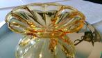Art Deco glazen schaal glas amber persglas vintage Ø23cm, Ophalen of Verzenden