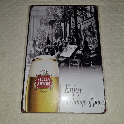 Assiette en métal Stella Artois 20x30cm, Collections, Marques de bière, Neuf, Panneau, Plaque ou Plaquette publicitaire, Stella Artois