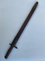 Engelse WW1 Bajonet met lederen schede, Verzenden, Landmacht, Mes of Dolk
