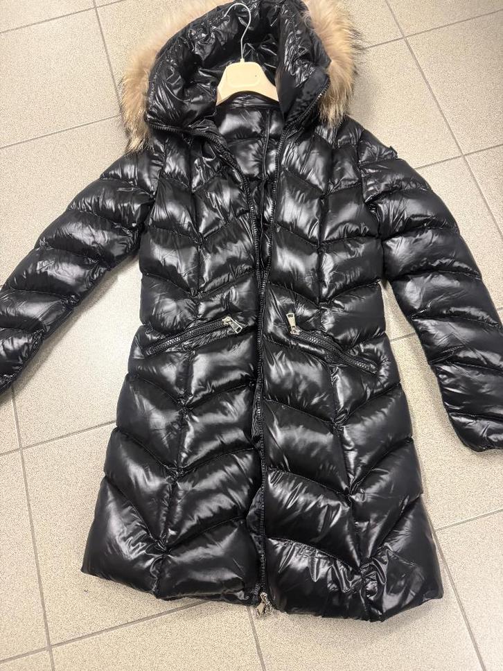 Nieuwe zwarte anorak S/M met pels, Kleding | Dames, Jassen | Winter, Nieuw, Maat 36 (S), Zwart, Ophalen of Verzenden