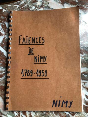 Nimy 1789/1951 aardewerkcatalogus beschikbaar voor biedingen