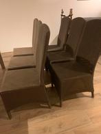 6 stoelen stijl landelijk, Huis en Inrichting, Stoelen, Ophalen, Gebruikt, Bruin, Loom
