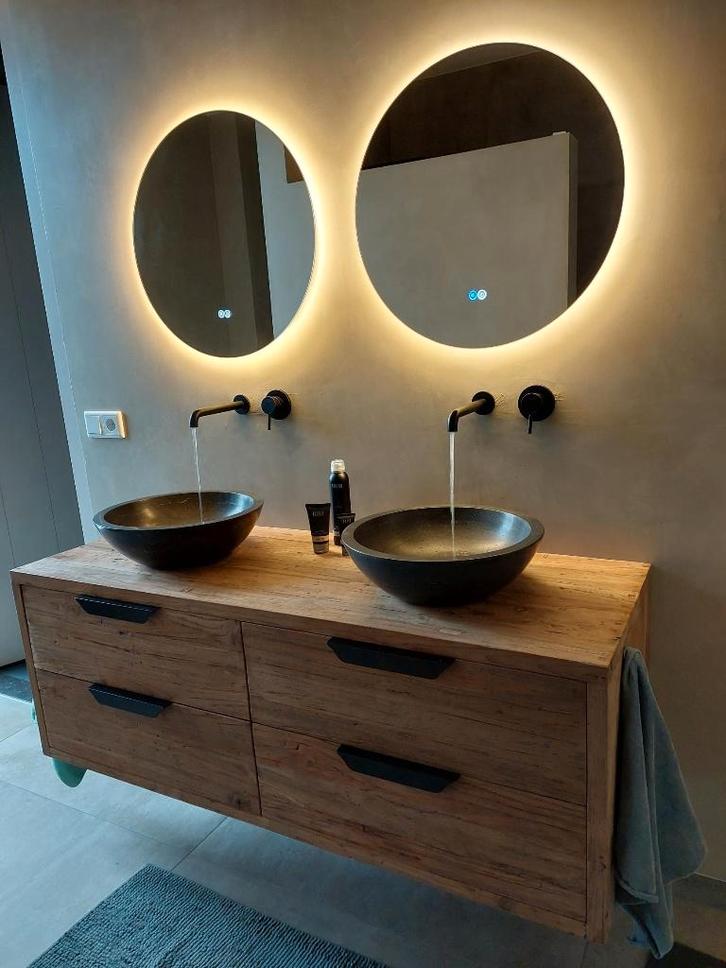 hangend teak badkamermeubel, Huis en Inrichting, Badkamer | Badkamermeubels, Nieuw, Ophalen of Verzenden