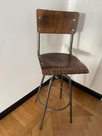 Set 4 stevige barstoelen hout/metaal – in hoogte verstelbaar, Huis en Inrichting, Barkrukken, Ophalen, In hoogte verstelbaar, Zo goed als nieuw