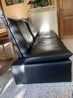 Zwart lederen design zetel met gratis poef, merk Koinor, Huis en Inrichting, Ophalen, Design, Tweepersoons, Zo goed als nieuw