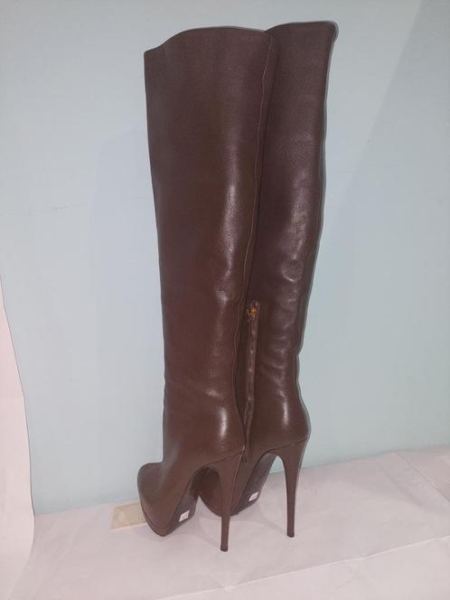 562C* Giuseppe Zanotti sexy bruine leren laarzen (36,5), Kleding | Dames, Schoenen, Gedragen, Hoge laarzen, Bruin, Verzenden