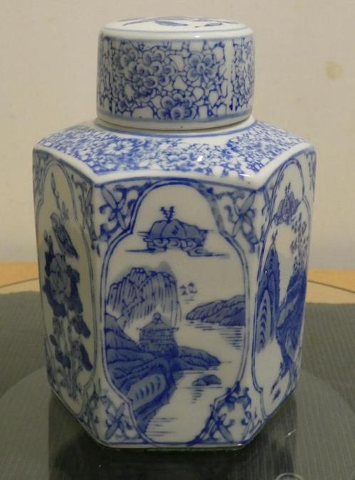 Chinees - 6 kantig potje met deksel [1369], Antiek en Kunst, Antiek | Porselein, Ophalen of Verzenden