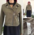 Green vegan leather biker jacket (size S/M), Maat 38/40 (M), Lola & Liza, Nieuw, Ophalen of Verzenden