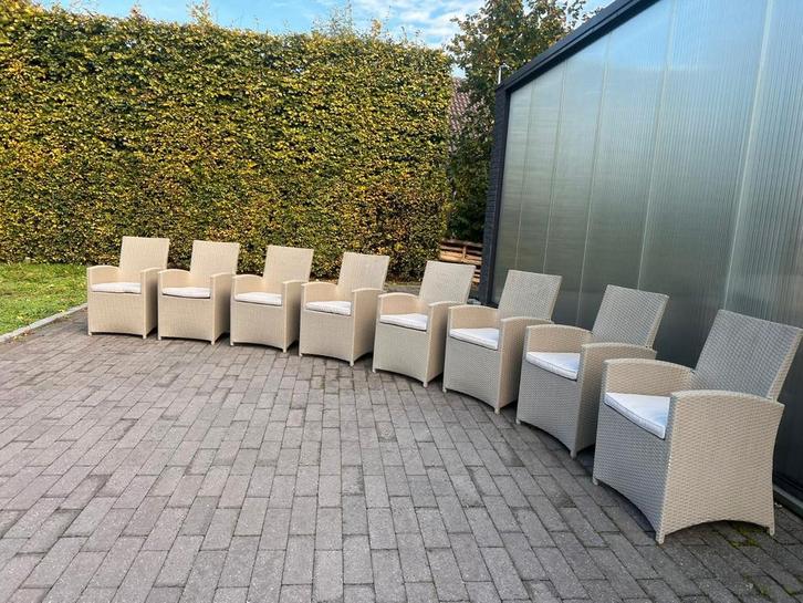 8 Tuistoelen Bristol met kussen, Tuin en Terras, Tuinsets en Loungesets, Zo goed als nieuw, Ophalen