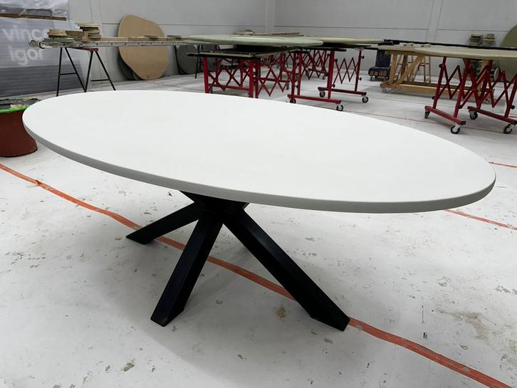 Ovalen Mortex tafel, Huis en Inrichting, Tafels | Eettafels, Nieuw, 100 tot 150 cm, 200 cm of meer, Ovaal, Ophalen