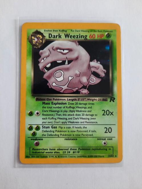 Dark weezing team rocket holo, Hobby en Vrije tijd, Verzamelkaartspellen | Pokémon, Zo goed als nieuw, Booster, Ophalen of Verzenden