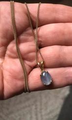 Gouden ketting 9 karaat, Handtassen en Accessoires, Kettingen, Gebruikt, Overige kleuren, Ophalen of Verzenden, Met edelsteen