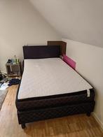 Boxspring bed twijfelaar formaat, Huis en Inrichting, Slaapkamer | Bedden, Ophalen, Gebruikt, Zwart, 140 cm