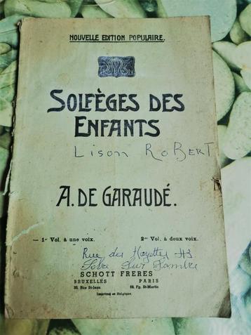 Solfège des enfants A De Garaudé - Années 30 ? 40 ?