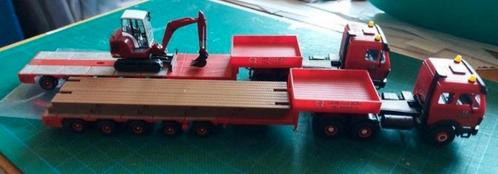 H0LK 1217 M-B ZWAARTRANSPORT MET LADING 1/87, Hobby en Vrije tijd, Modelauto's | 1:87, Zo goed als nieuw, Bus of Vrachtwagen, Wiking