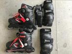 Inline skates Optimum + beschermset, Sport en Fitness, Verstelbaar, Kinderen, Zo goed als nieuw, Inline skates 4 wielen