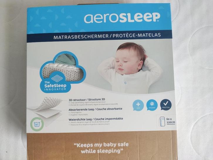 Matrasbeschermer Aerosleep 120x60cm, Kinderen en Baby's, Babywiegjes en Ledikanten, Zo goed als nieuw, Overige typen, Ophalen