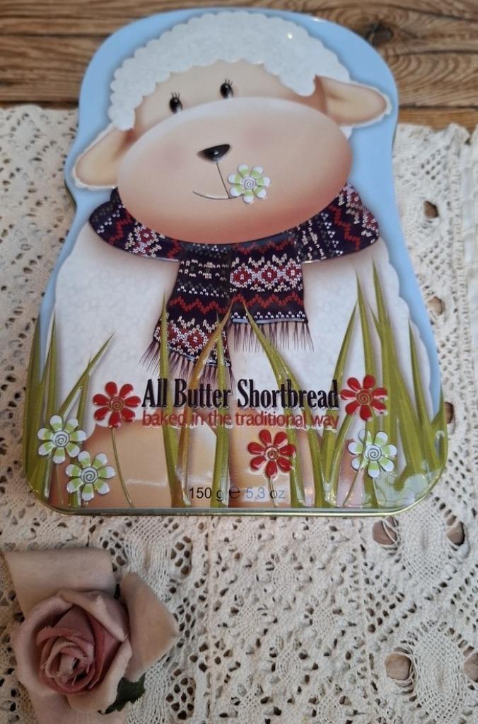 Schots Campbells shortbread blik met schaap en Tartan, Collections, Boîte en métal, Utilisé, Biscuits, Autres marques, Enlèvement ou Envoi