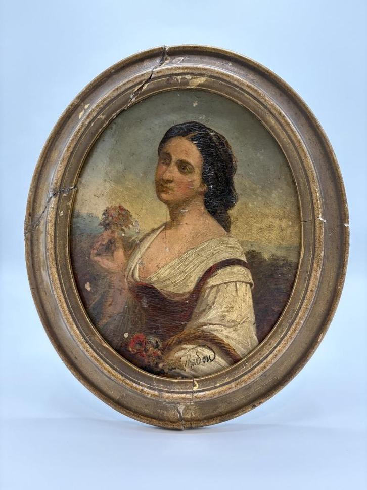 zeldzaam portret schilderijtje Jean-Baptiste Madou 1796-1877, Antiek en Kunst, Kunst | Schilderijen | Klassiek, Ophalen of Verzenden