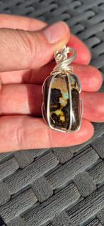 Boulder opaal hanger zilverdraad sieraden juwelen edelsteen, Ophalen of Verzenden, Zo goed als nieuw