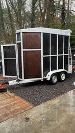 paardentrailer aanhangwagen, Dieren en Toebehoren, Paarden en Pony's | Trailers en Aanhangwagens, Ophalen, Gebruikt, Hout, 1½-paards trailer