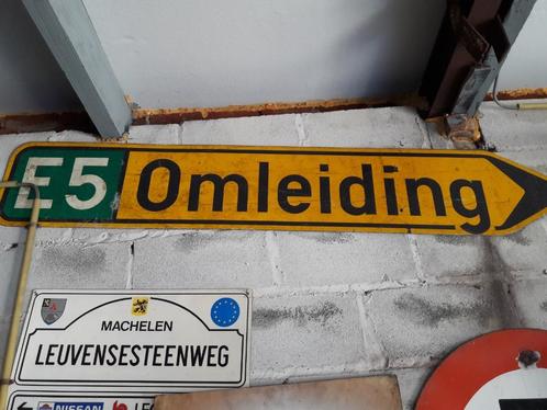 E5 autostrade Brussel-Kust: groot verkeersbord, Verzamelen, Retro, Ophalen