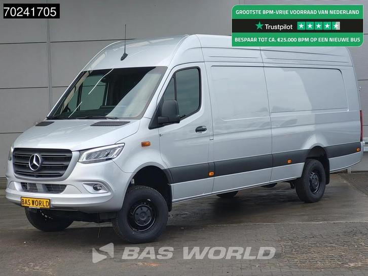 Mercedes Sprinter 319 CDI BPM VRIJ! Automaat 4x4 190PK L4H2, Auto's, Bestelwagens en Lichte vracht, Bedrijf, Te koop, 4x4, Achteruitrijcamera