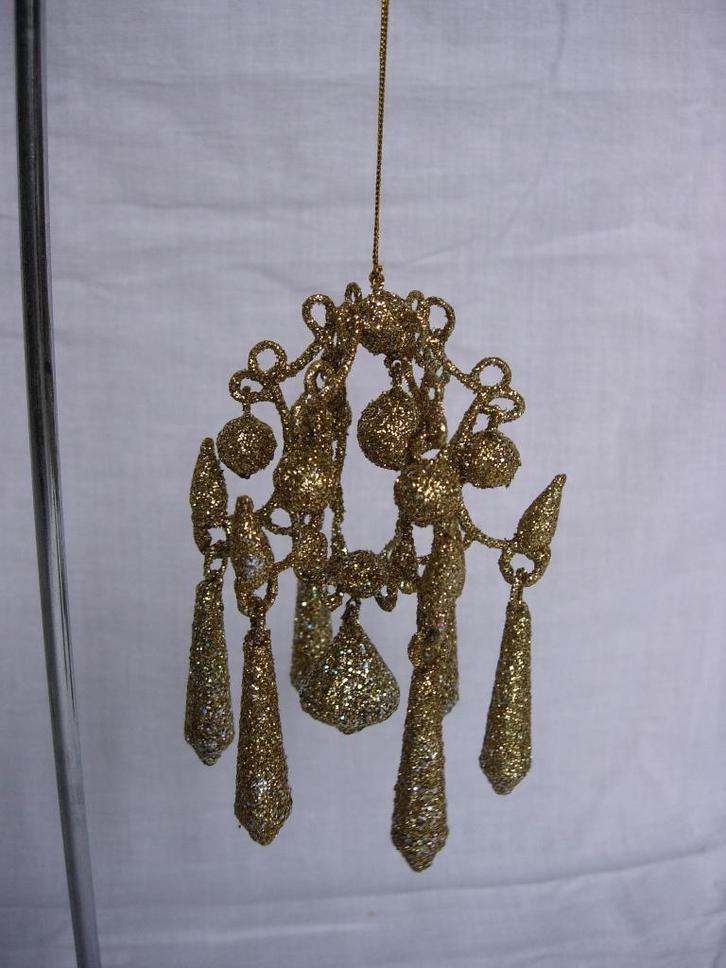 Mini chandeliers dorés, Divers, Noël, Utilisé, Enlèvement ou Envoi